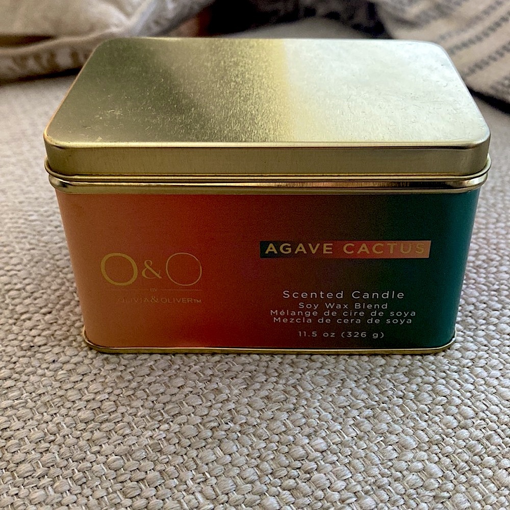 NWT O&O Olivia & Oliver 2-Wick Agave Cactus Scented Candle 11.5oz